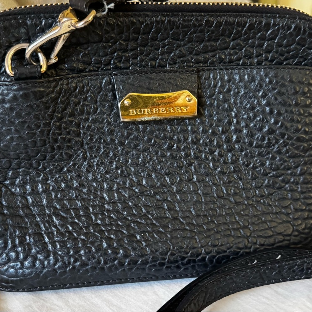 Burberry Navy Crossbody Bag with Gold Accents